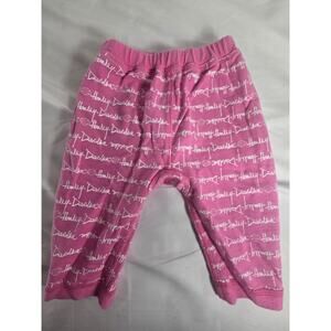 Harley Davidson Baby Pants 6/9 Months Pink Logo Infant Motorcycle Lounge Pants